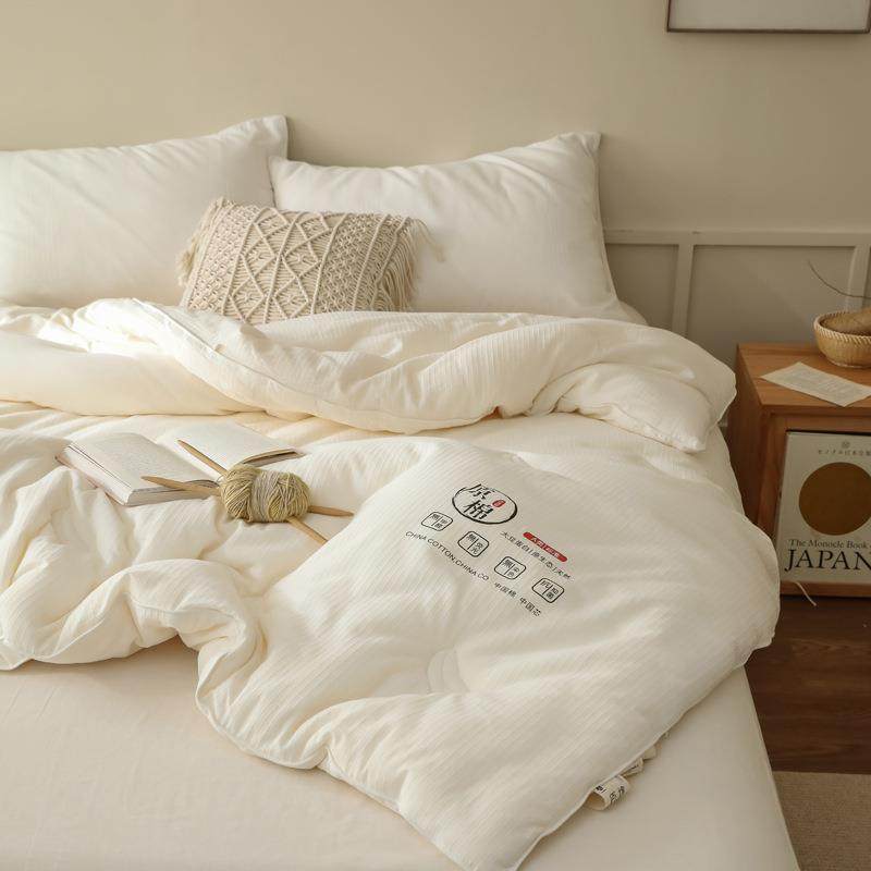 海门区久莎纺织品经营部A类母婴高端55%生态原棉大豆被全棉春秋被