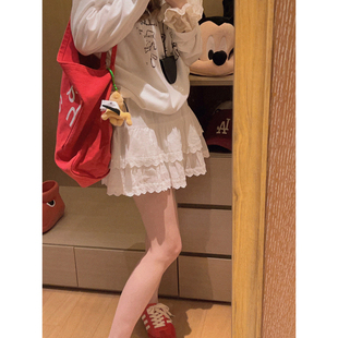 花边棉质白色蛋糕小短裙 好搭配 小甜妹 Yukiss