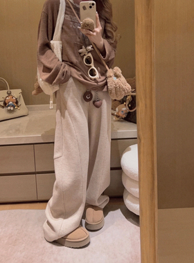 Yukiss【原创笑脸裤！糯糯华夫格/立裁版型弯刀休闲裤】