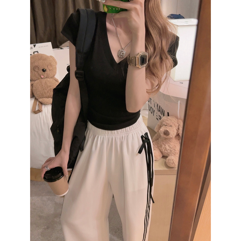 C位百搭/巨显瘦弹力螺纹棉短袖