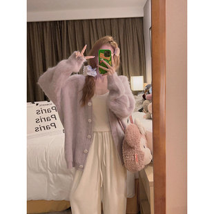 毛衣外套～ Yukiss 套头版 开衫 羊驼小皮草