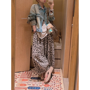 宽松九分灯笼气球裤 豹纹休闲裤 进口棉纱 Yukiss