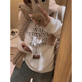 磨毛竹节棉 好搭配 长袖 Yukiss 字母打底T恤上衣