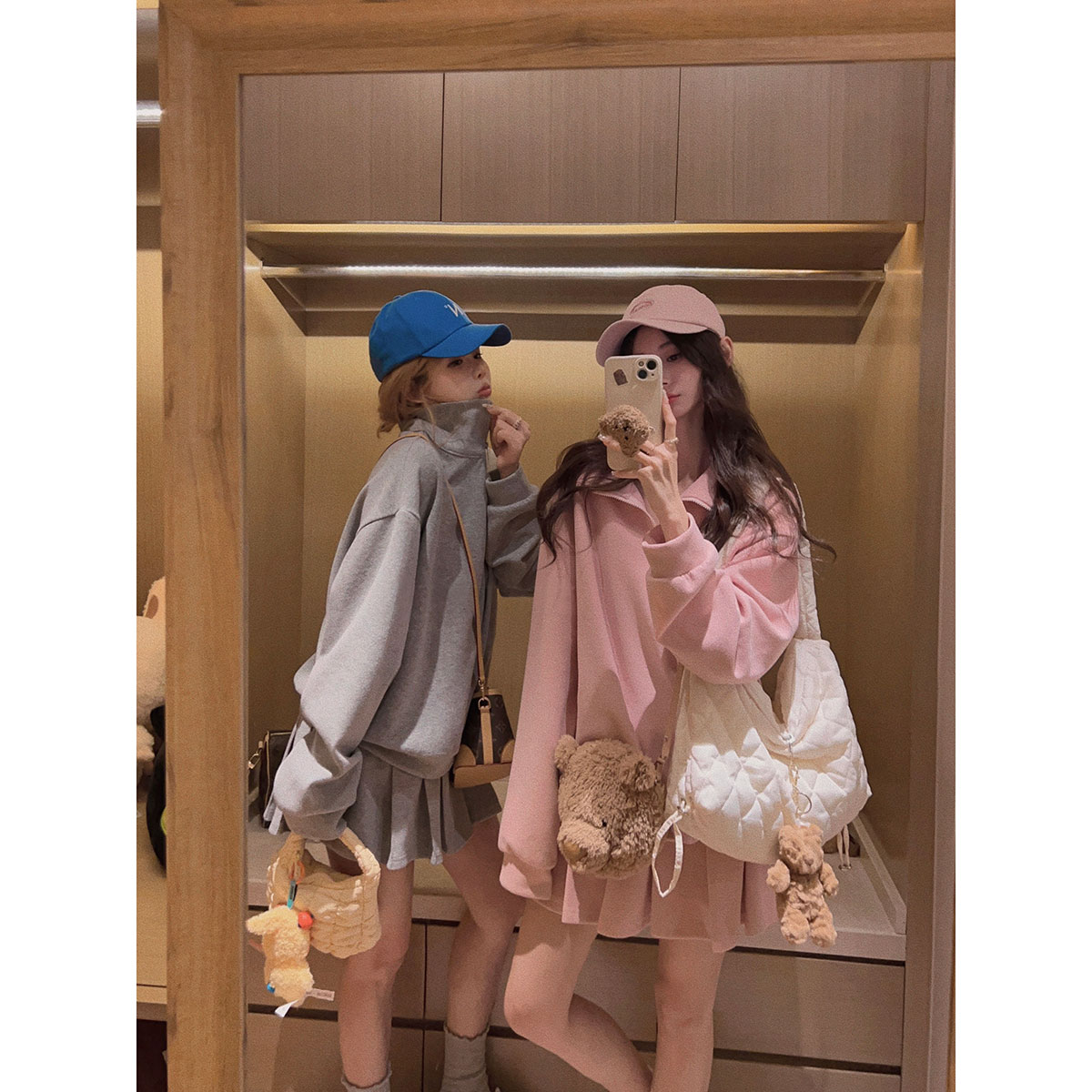 Yukiss【网球卫衣套装！半拉链立领卫衣+百褶短裙】