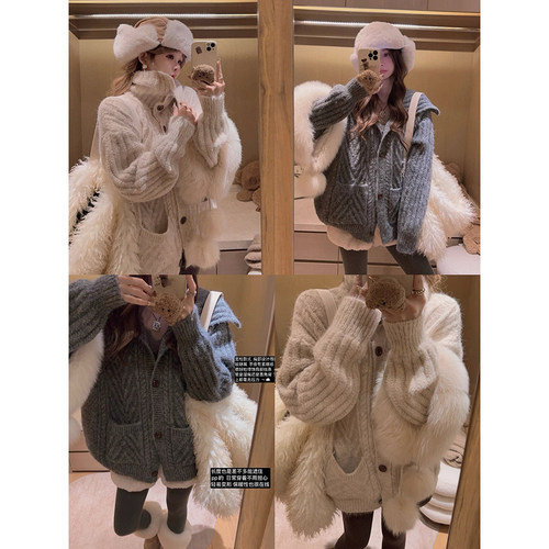 Yukiss【实穿主义！三种穿法/绞花高领立领加厚毛衣】