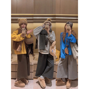 松紧腰休闲裤 显瘦遮肉 腔调八分呢料裤 Yukiss