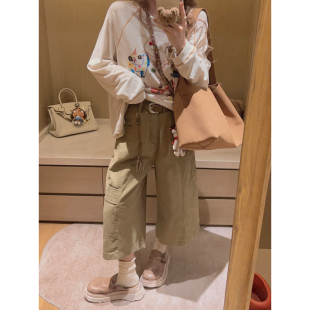 复古美式 裤 感五分裤 工装 做旧休闲宽松中裤 Yukiss