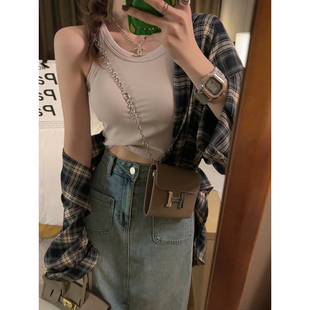 打底遮副乳基础百搭显瘦女夏 含胸垫螺纹弹力小背心 YUKISS 4色