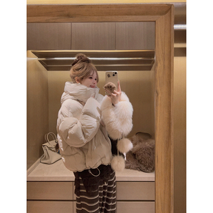 90白鸭绒连帽羽绒服短外套 Yukiss 0压感云朵泡芙