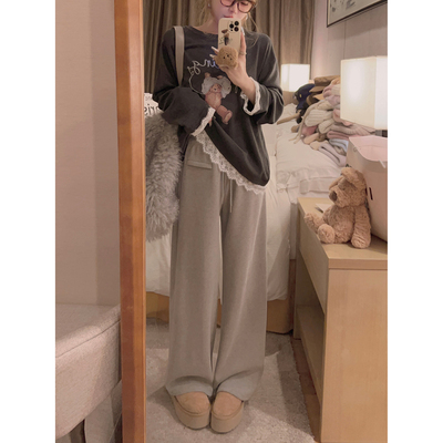 巨显瘦灰色黑色休闲裤