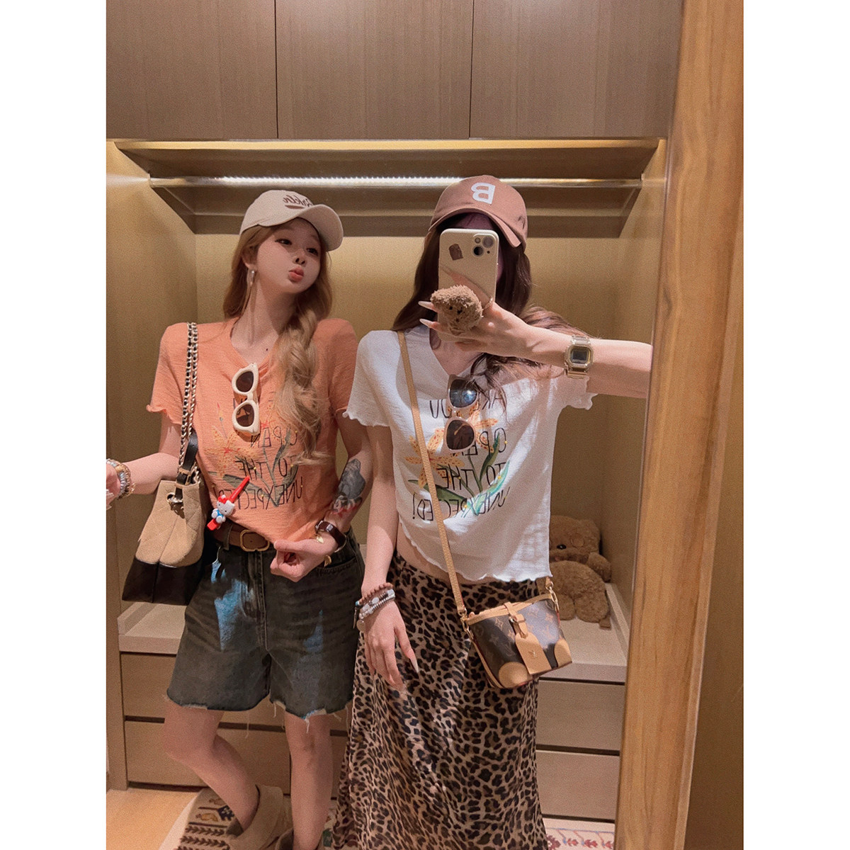 Yukiss【夏日花朵tee！竹节棉木耳边袖口+下摆短袖T恤】