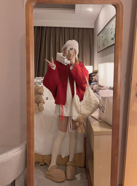 Yukiss【福利清仓5折】自制线/du家色！羽绒帽+30羊毛呢短款外套