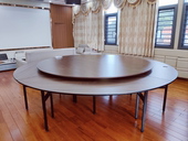 定制家用大圆桌餐桌折叠可拆卸电动木转盘拼装 大桌面20 18人