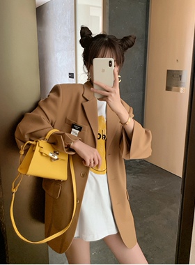 W花花家春装2025年新款英伦风设计感西装外套女大哥廓西服Alice