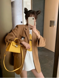 W花花家春装2025年新款英伦风设计感西装外套女大哥廓西服Alice