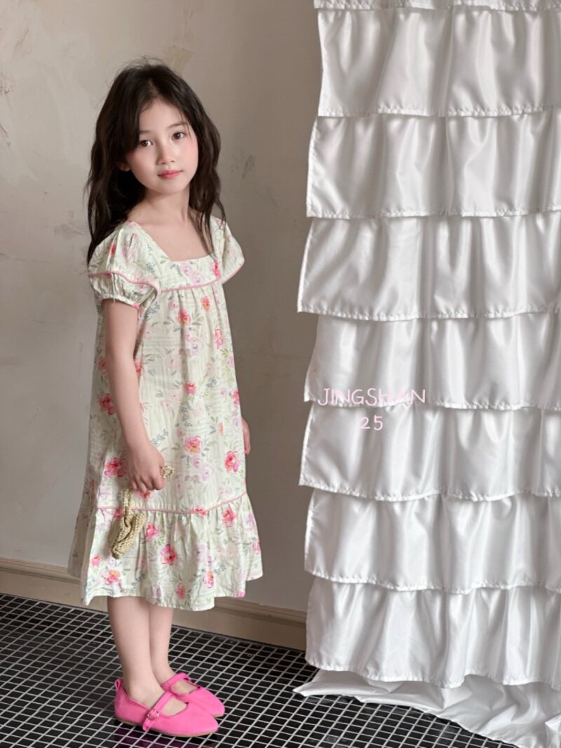静善夏季新款女童棉布裙纯棉连衣裙110-150