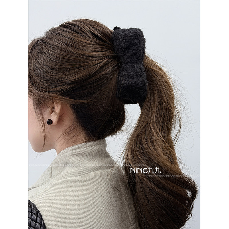 NINE九丨气质毛绒立体蝴蝶结发夹头绳顶夹女ins温柔少女半扎夹子,饰品/流行首饰/时尚饰品新,发饰,淘宝优惠券,粉丝福利购,淘宝优惠卷