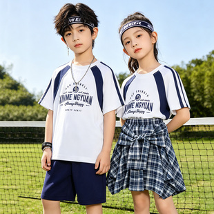 小学生球服运动套夏季新毕业照校服短袖圆领街舞表演服幼儿园园服