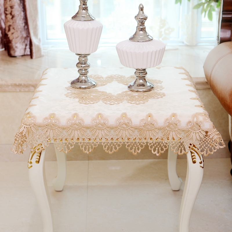 欧式田园刺绣条几客厅小方盖布