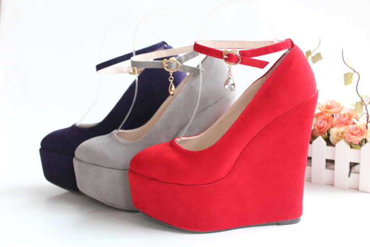 厚底超高坡跟15cm结婚小码新娘鞋