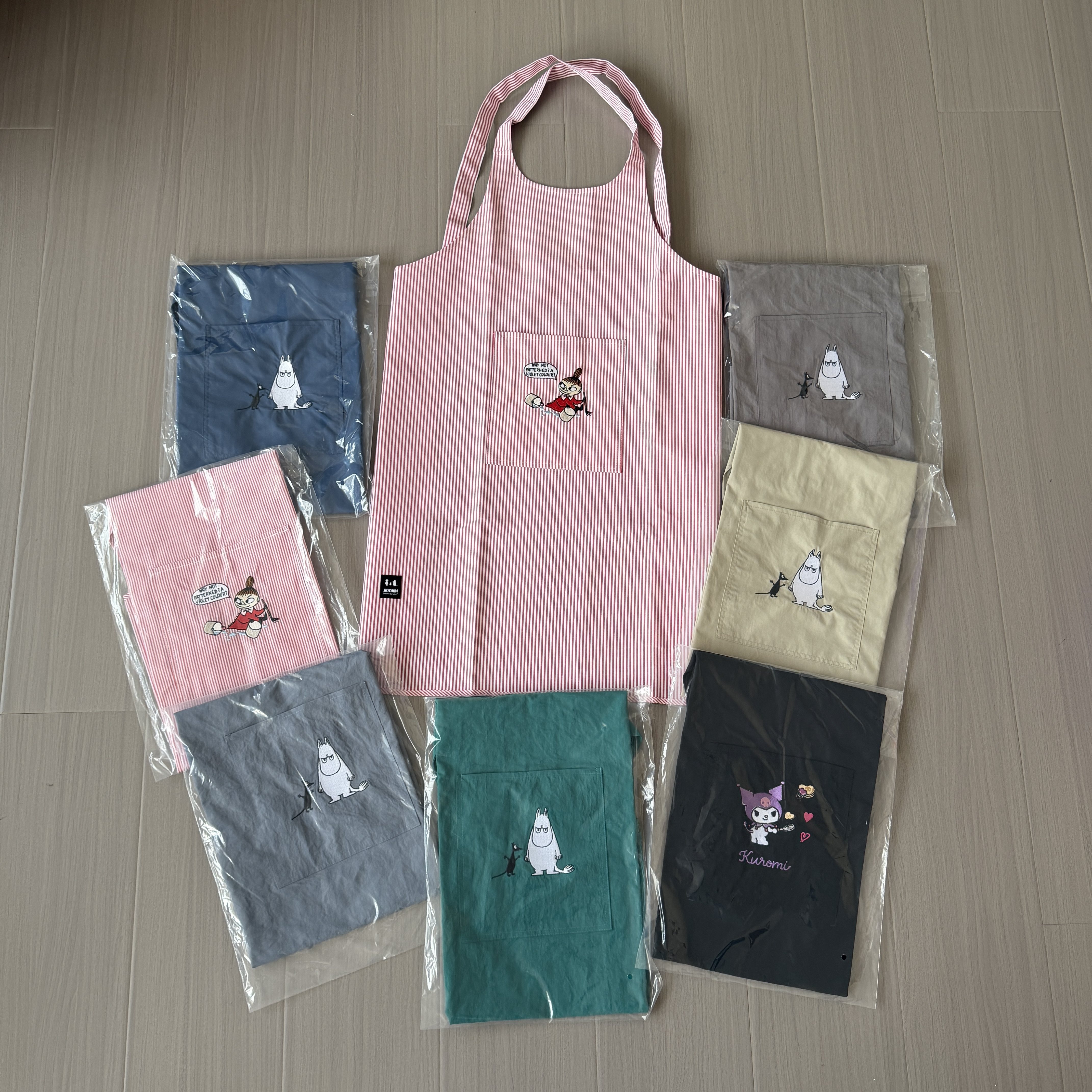 出口日本moomin围裙厨房家用做饭成人护衣餐饮外穿防泼水可机洗