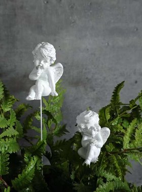 欧式复古小天使花插花盆造景