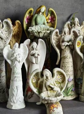 百亩外贸打样陶制手绘天使样品孤品瑕疵清仓复古花园庭院装饰杂货