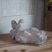 百亩外贸法式 复古做旧对鸟树脂花盆花器花园庭院阳台装 饰摆件杂货