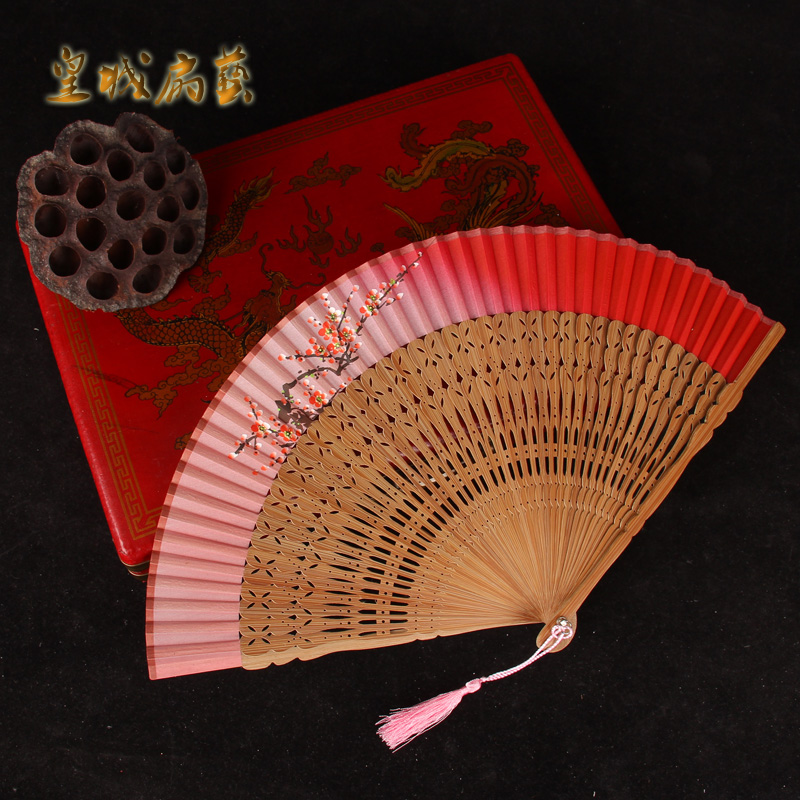 女式折扇汉服旗袍跳舞走秀饰品宝葫芦和风古典宫廷少女心复古夏天