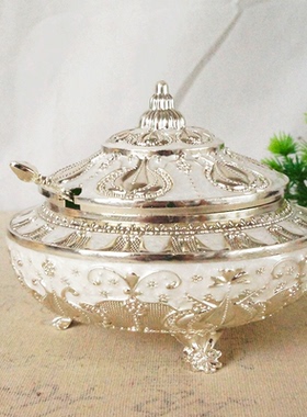 金属工艺品电镀上釉色家居装饰品摆件郁金香家用餐厅糖蛊汤碗糖盆