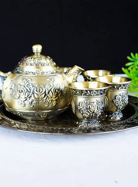 耀莎锌合金茶具套装装饰品