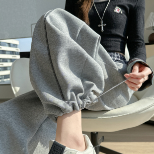 阔腿长裤 格子撞色设计慵懒亲肤百搭格纹荷叶花边假两件休闲裤 春季