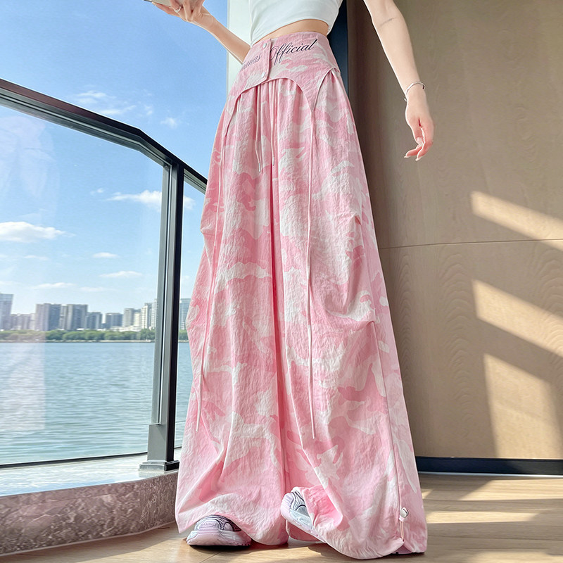 尚构2026夏季新款美式宽松百搭直筒阔腿真两件两穿休闲迷彩工装裤