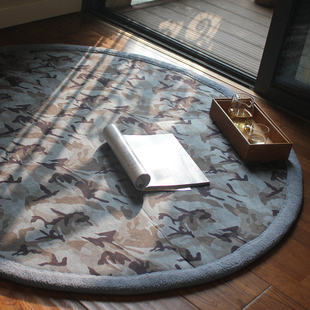 日本 环保亲肤柔软地毯迷彩羊羔绒麂皮绒防滑可机洗可折叠收纳