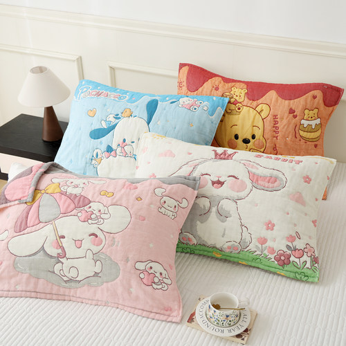 纯棉纱布加厚枕巾成人枕头巾