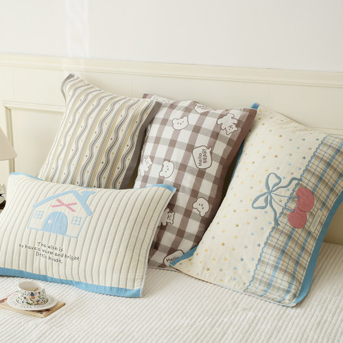 棉纱布枕巾柔软高密透气