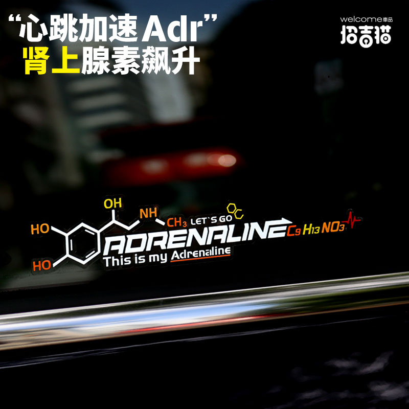 招吉猫肾上腺素多巴胺汽车贴纸