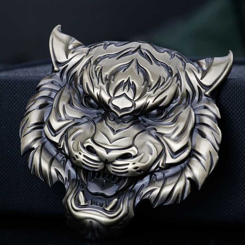 汽车个性老虎头车贴金属改装虎年车标福虎车身贴电动摩托车装饰贴