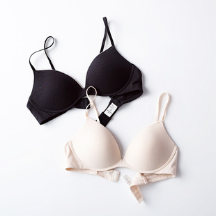 日系莫代尔长绒棉里料真丝无钢圈薄杯文胸 舒适吸汗胸罩内衣女