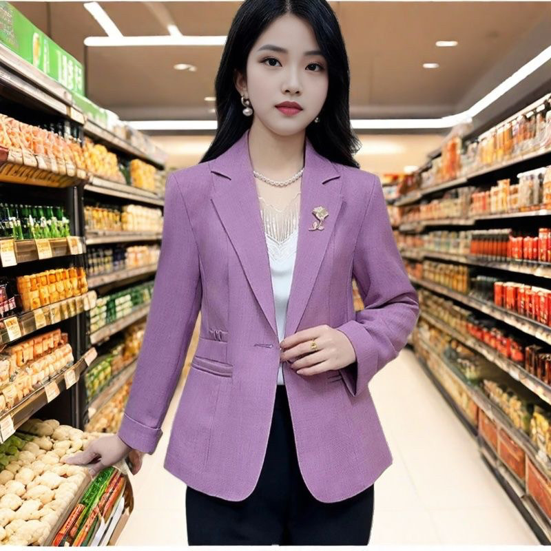 2025年新品时尚百搭气质春秋款小西服显瘦洋气休闲修身外套