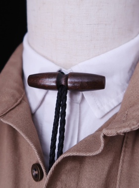 复古木制领带时尚男士衬衣小单品项链可调节小领带时尚波洛领结
