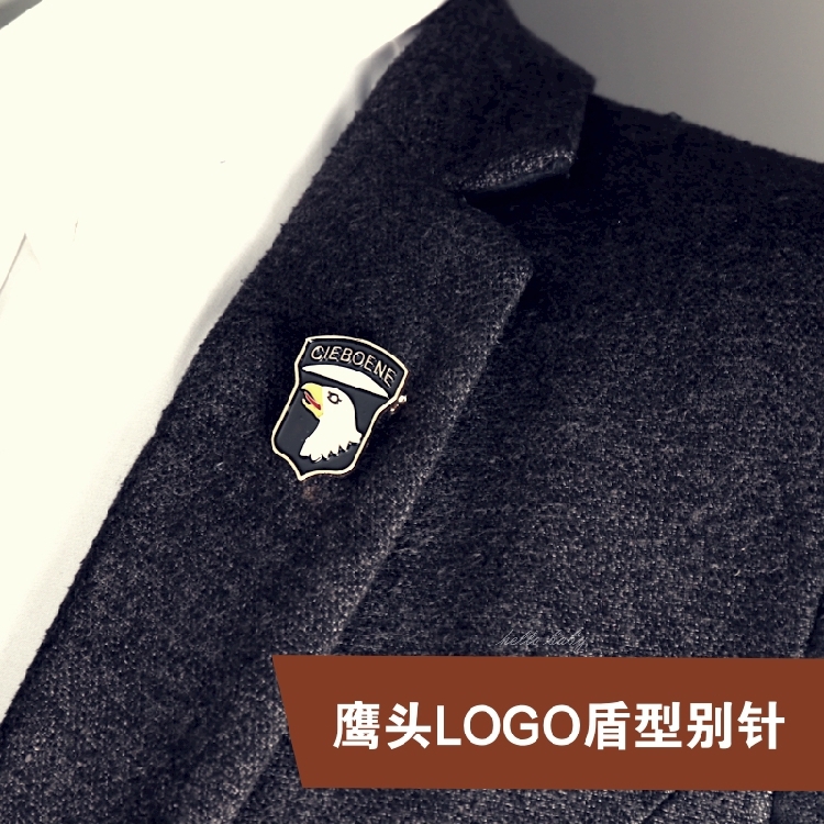 印第安风格大鹰头胸针可爱儿童小徽章服装装饰扣针时尚黑白别针