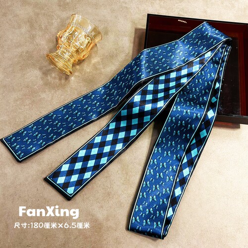 原创新款1.8米设计感蝴蝶丝巾绑包缠包丝带丝巾包包手柄绑腰带女