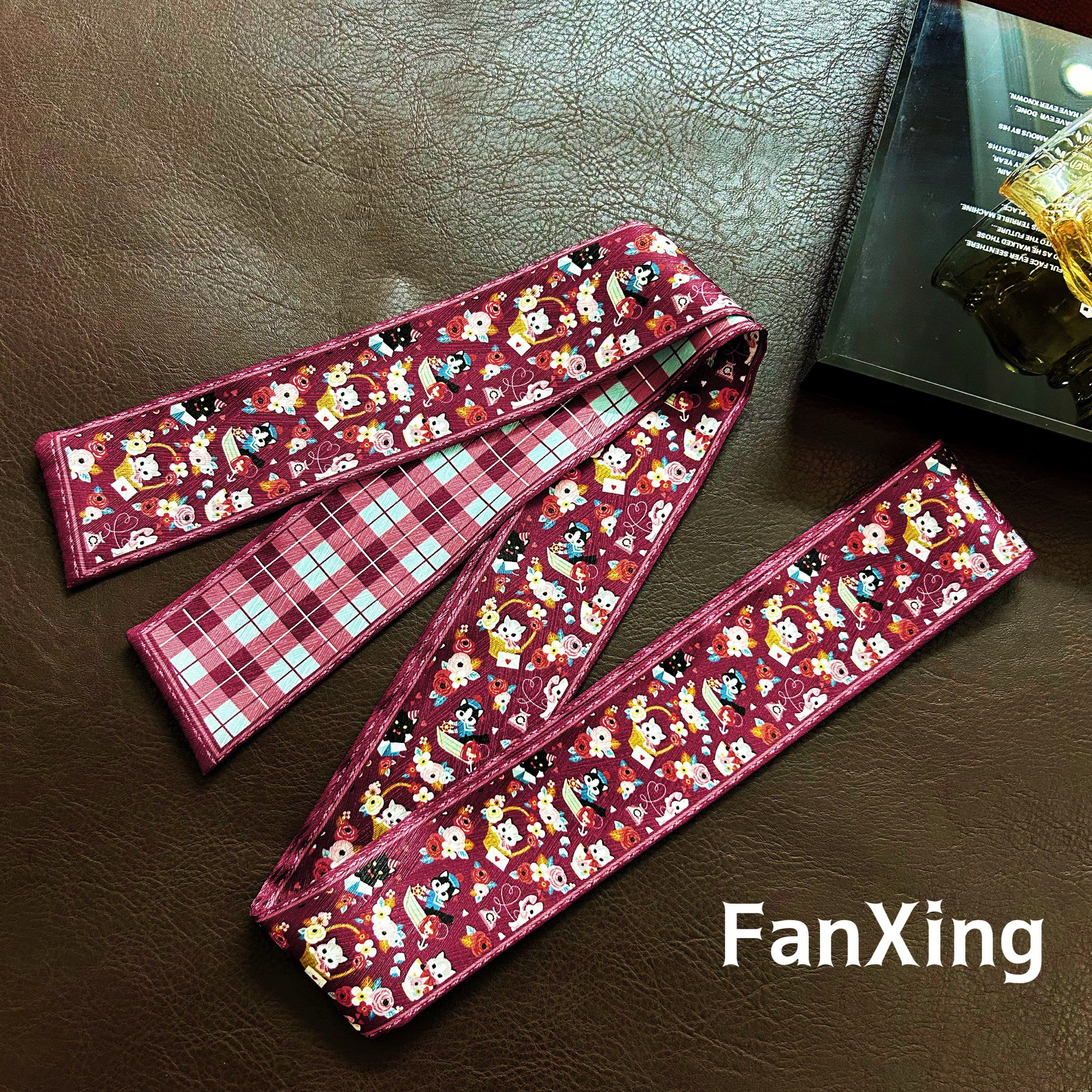 繁星原创新款日系猫咪丝巾女腰带高级感小众丝巾配饰绑包发带领巾,服饰配件/皮带/帽子/围巾,围巾/丝巾/披肩,淘宝优惠券,粉丝福利购,淘宝优惠卷