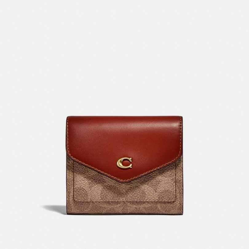 美国代购 coach蔻驰新品钱包拼色经典标志帆布WYN小号钱包 C2329