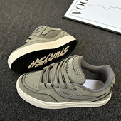 潮流厚底休闲板鞋 原创美式 2025冬季 新款 复古小众米绿色面包鞋 男鞋