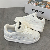 百搭米色厚底面包鞋 男2025冬季 新款 原创韩版 小众潮流情侣休闲板鞋