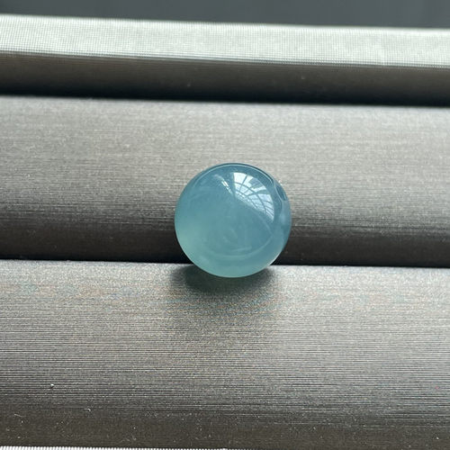 天然A货翡翠玉石冰种蓝绿蓝水配珠手串散珠diy手工配件圆珠11.8mm