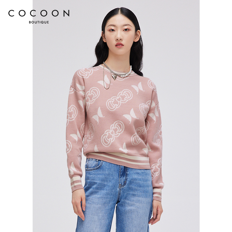 商场同款上衣COCOON套头圆领