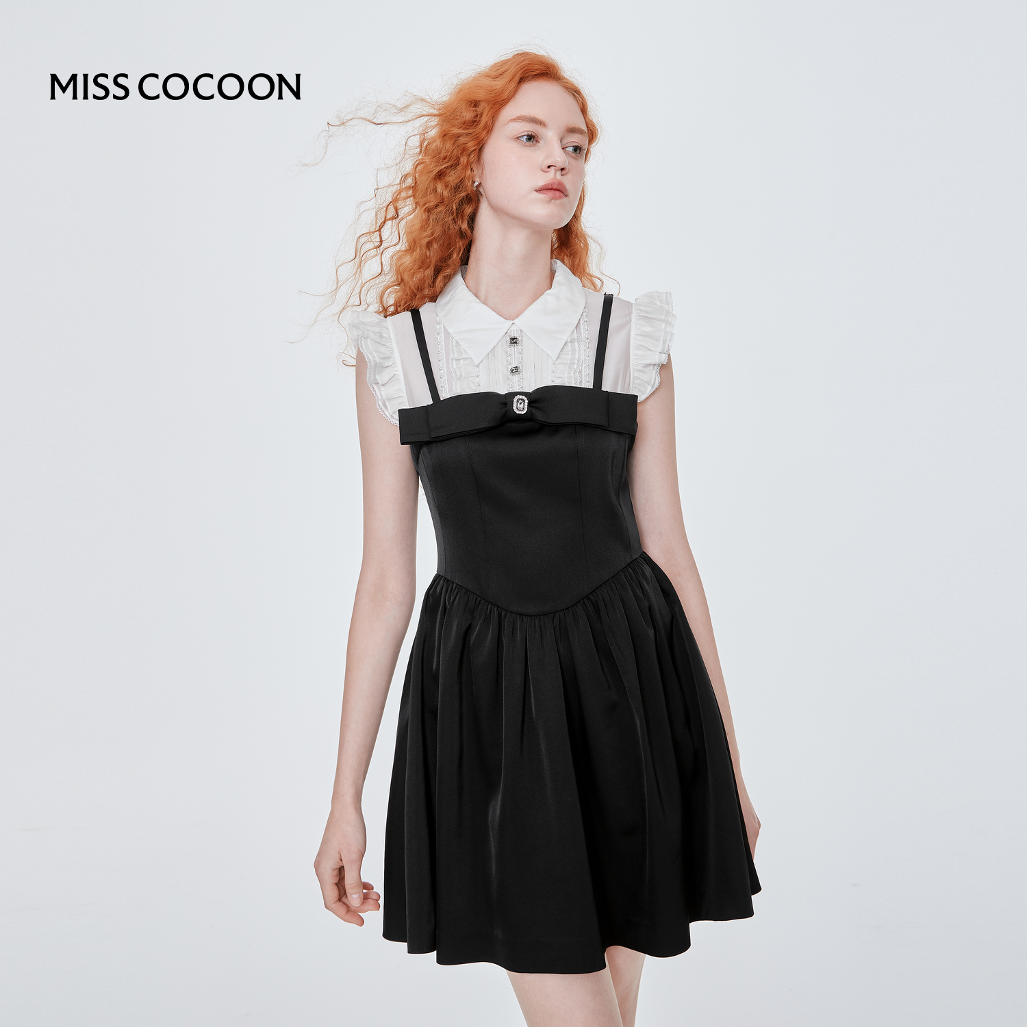 MISS COCOON可可尼维多利亚小黑裙复古连衣裙女2025夏季新款裙子